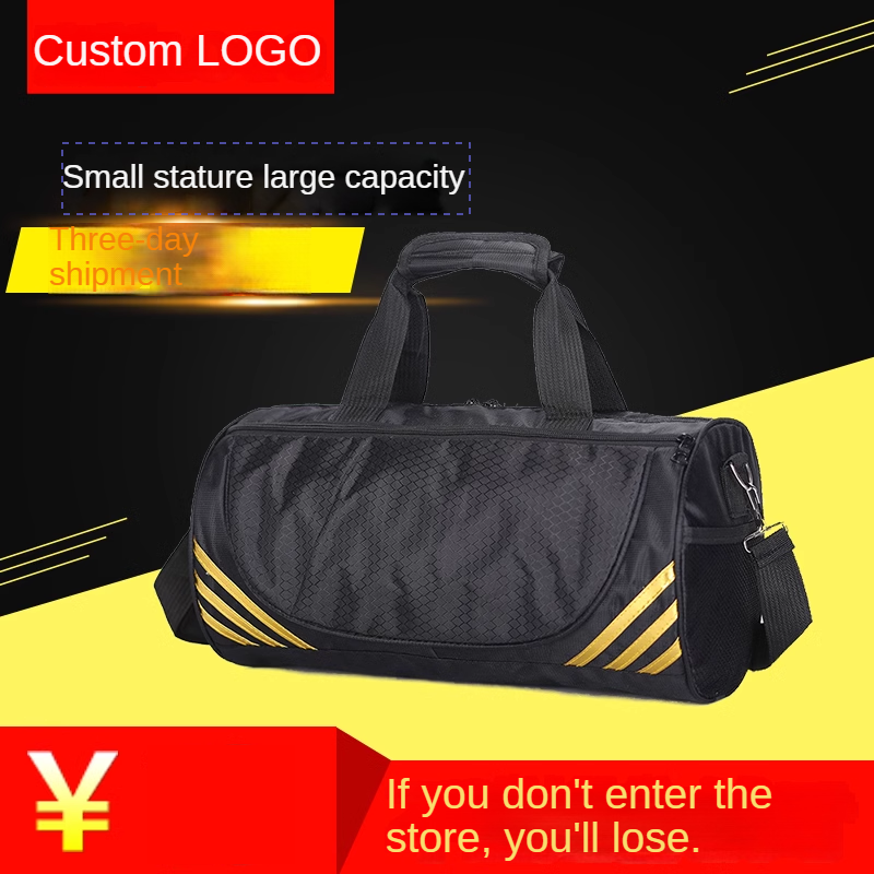 New fitness fashion: customized printed logo large-capacity travel training lightweight portable simple yoga cylinder sports bag